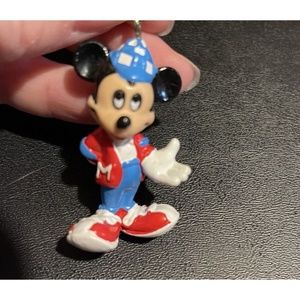 Disney Mickey Mouse Vintage Keychain Charm Red, White, Blue Figure
